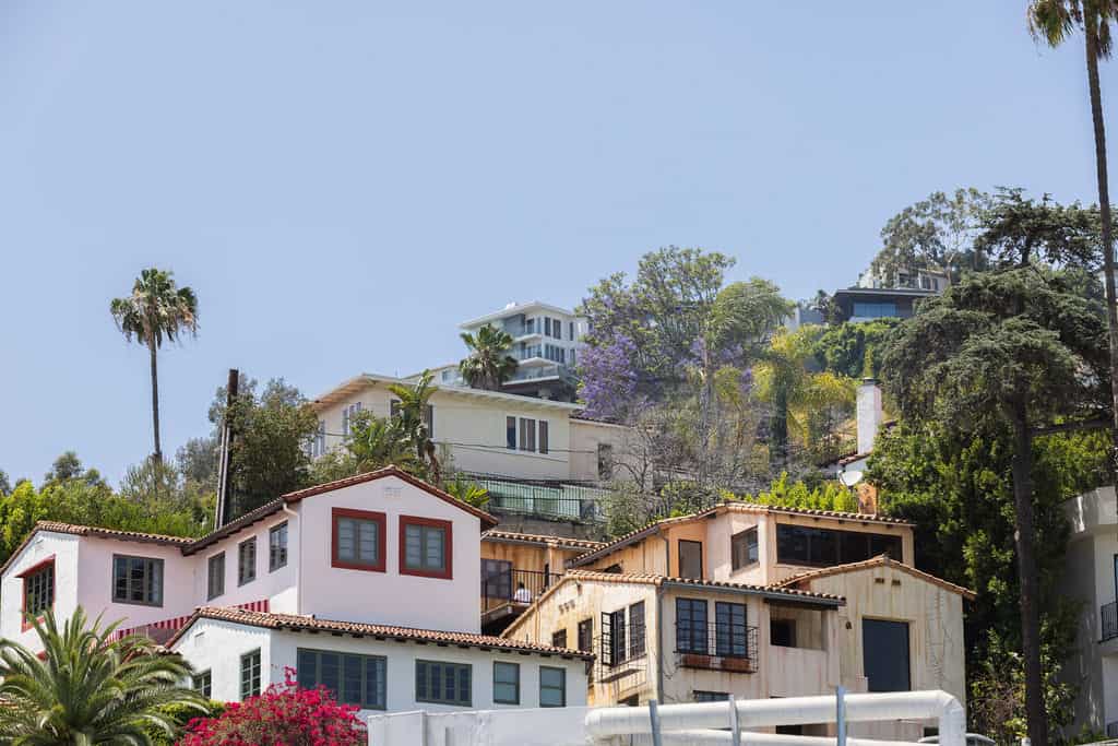 Houses on a hill in West Hollywood