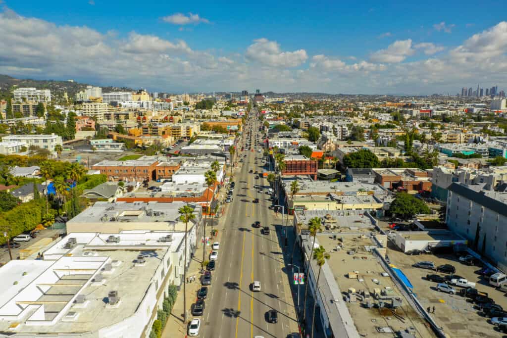 Aerial Drone Photo Of Hollywood