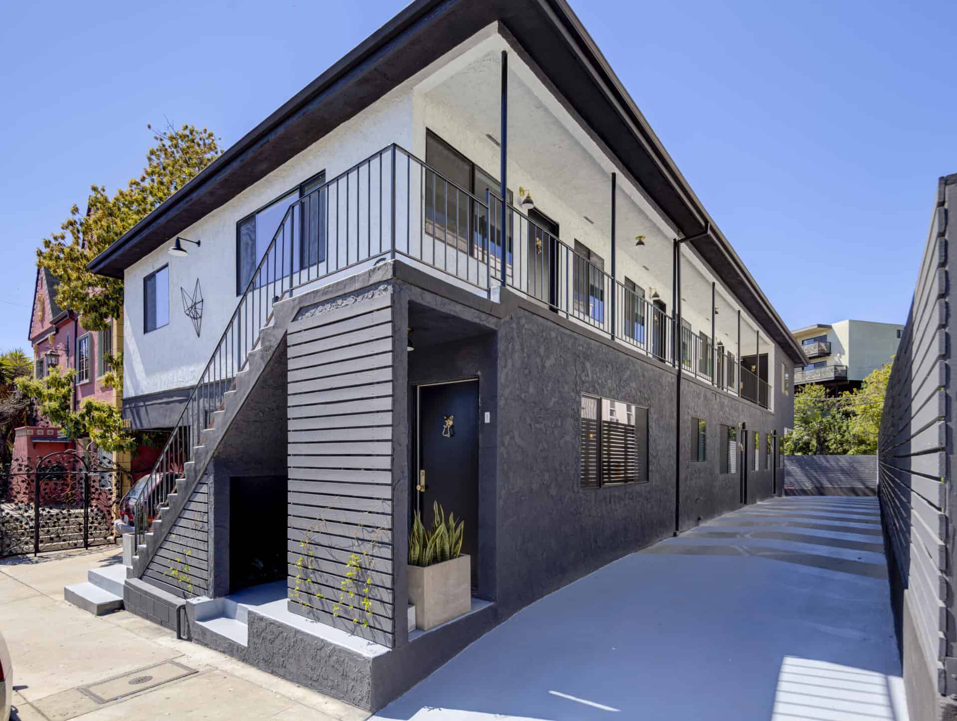 Exterior of a newly remodeled apartment complex